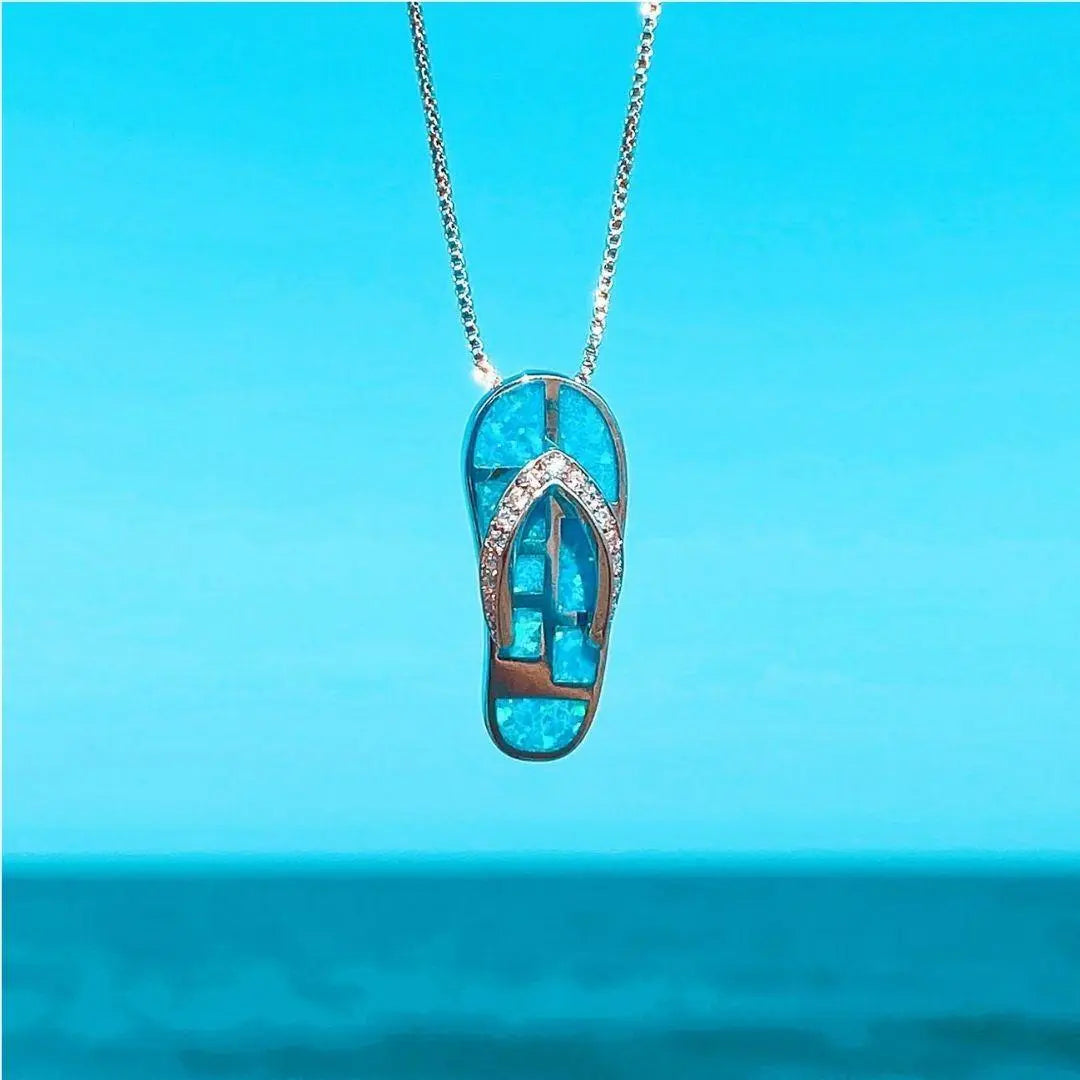 Collar Flip Flop hecho de Ópalo y Plata