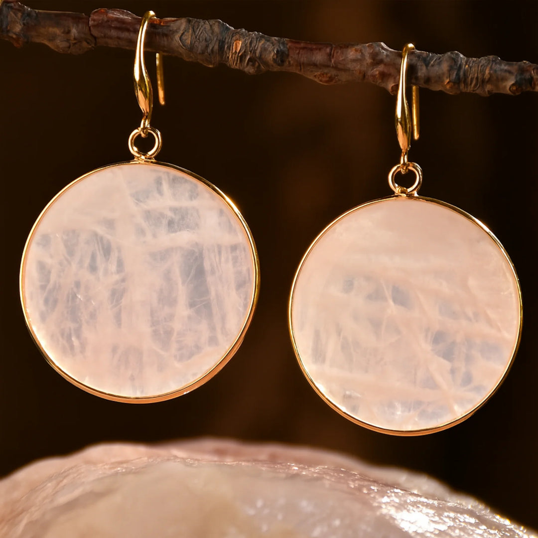 Pendientes redondos brillantes de plata esterlina rosa vintage