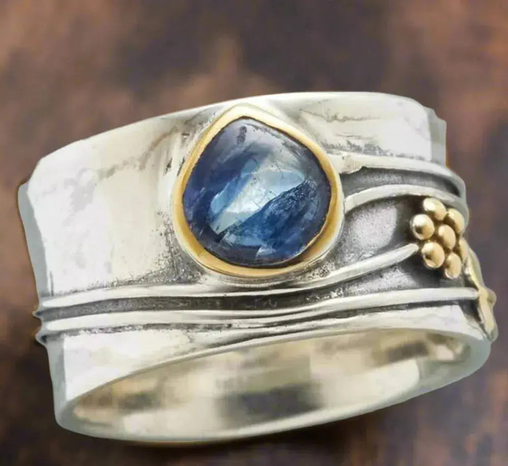 Anillo de meditación de piedras preciosas bohemio