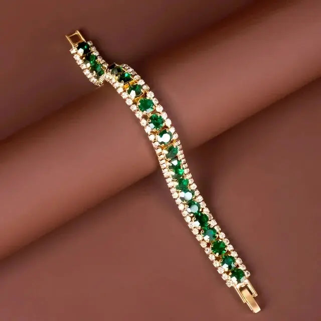 Pulsera verde dorada