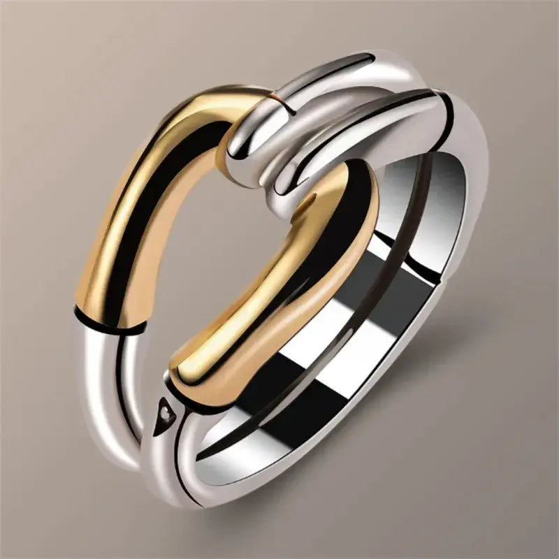 Anillo Vintage Knoted en Oro y Plata