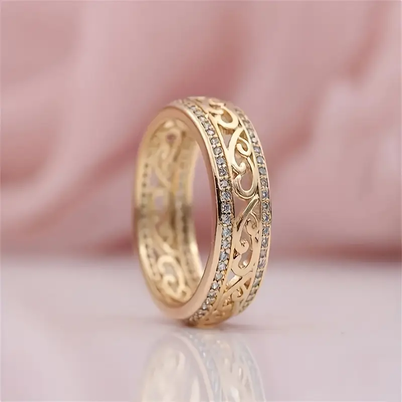 Anillo de Oro Brillante Hollow