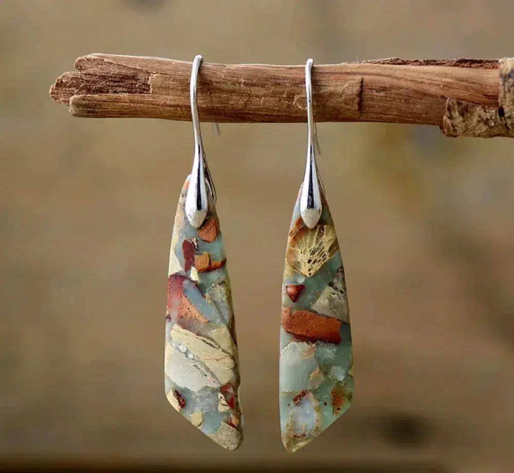 Pendientes de piedra natural vintage
