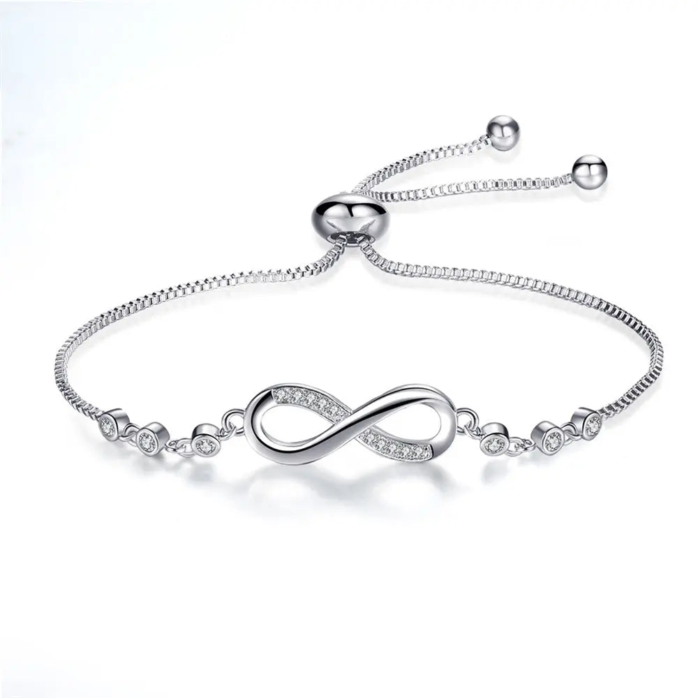 Pulsera Infinita Ajustable en Plata