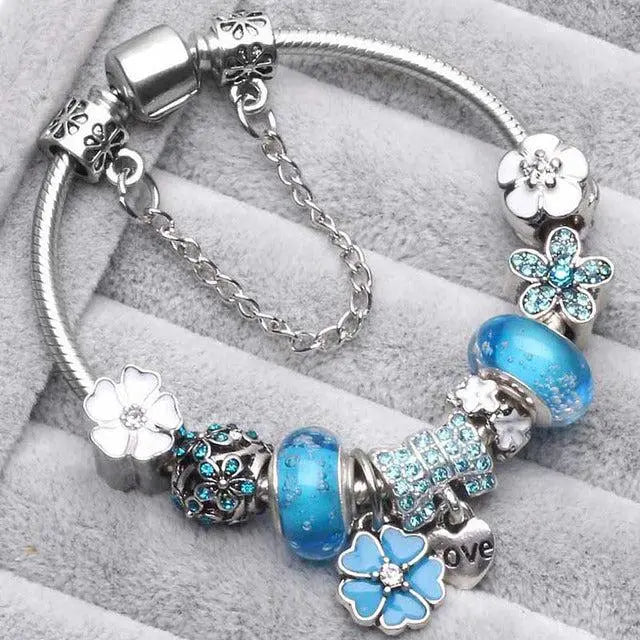 Pulseras Vintage Azules de Plata