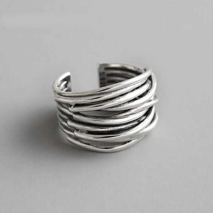 Anillo de capa ajustable de plata