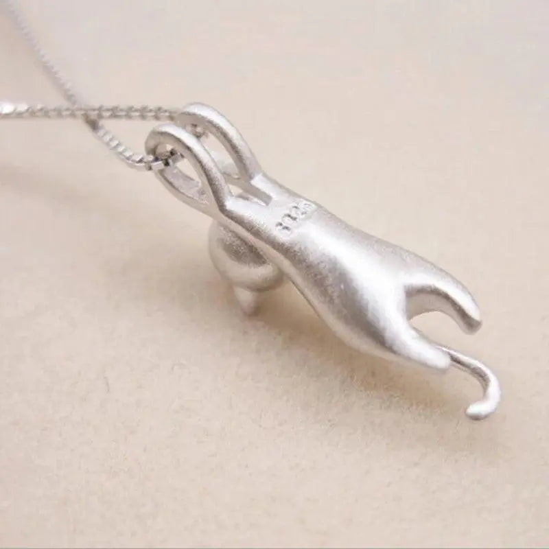 Collar de Gato Juguetón de Plata de Ley 925