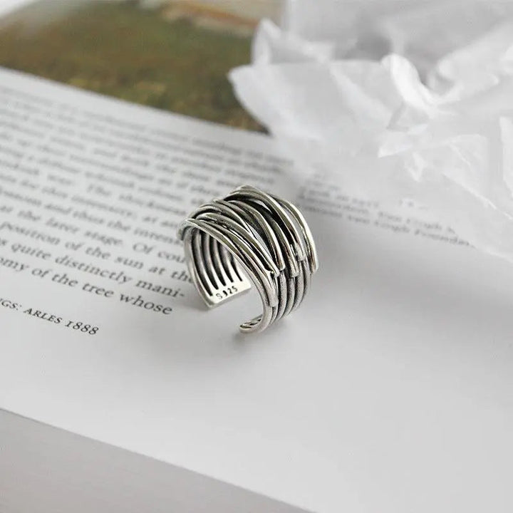 Anillo de capa ajustable de plata
