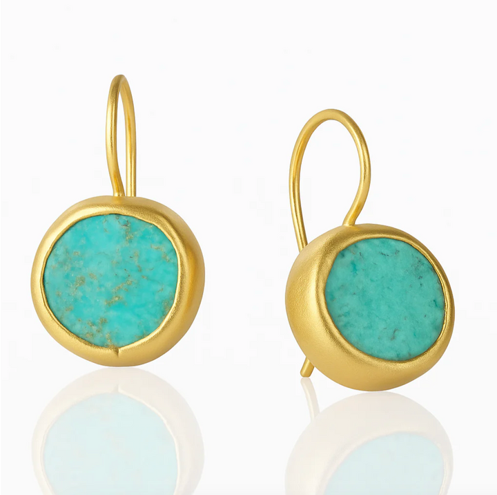 Pendientes de oro con piedra turquesa