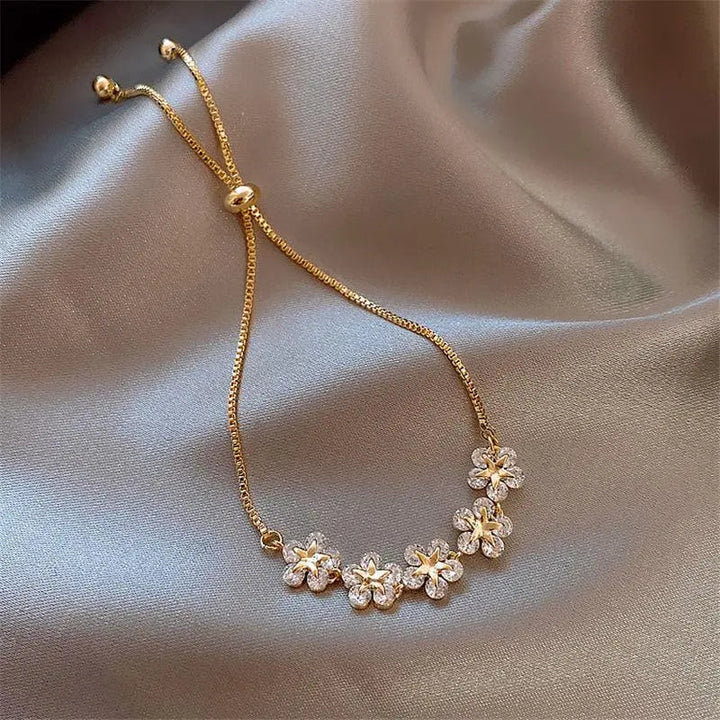 Pulsera Cristal Margarita en Oro