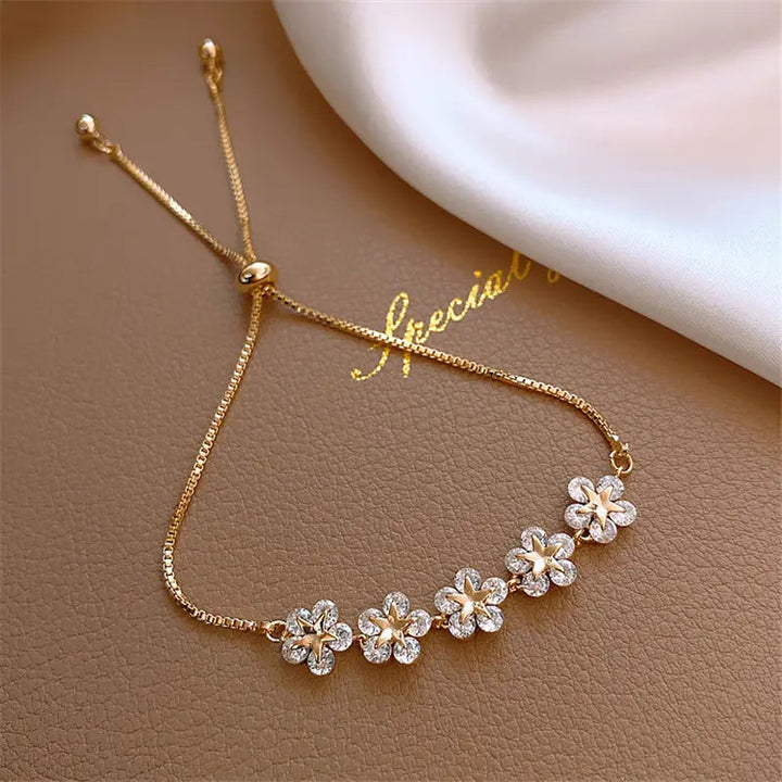 Pulsera Cristal Margarita en Oro