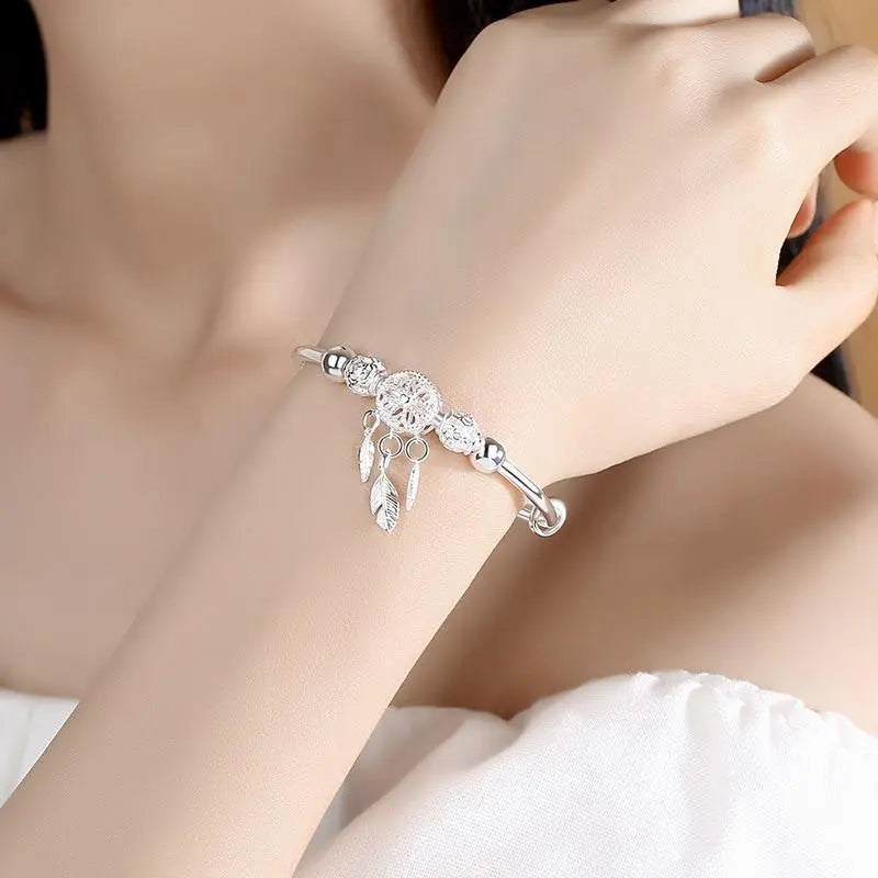 Pulsera atrapasueños ajustable de plata 925